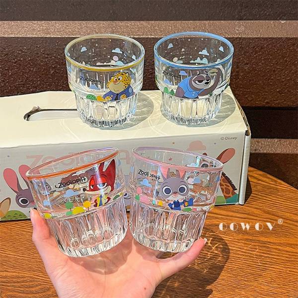 [ Hộp 4 Cái ] Cốc Thuỷ Tinh Zootopia - 20157