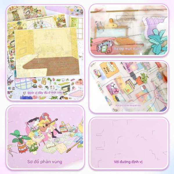 [ Set 5 Bộ ] Sticker Trang Trí 3D [ 28*21cm ] - 20363