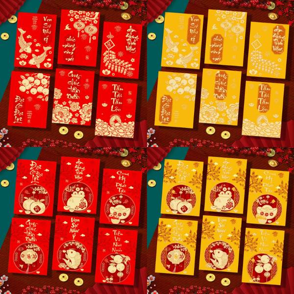 [ Set 100 Xấp ] Lì Xì [ Xấp 6 Cái / Size Nhỏ ] - 20614