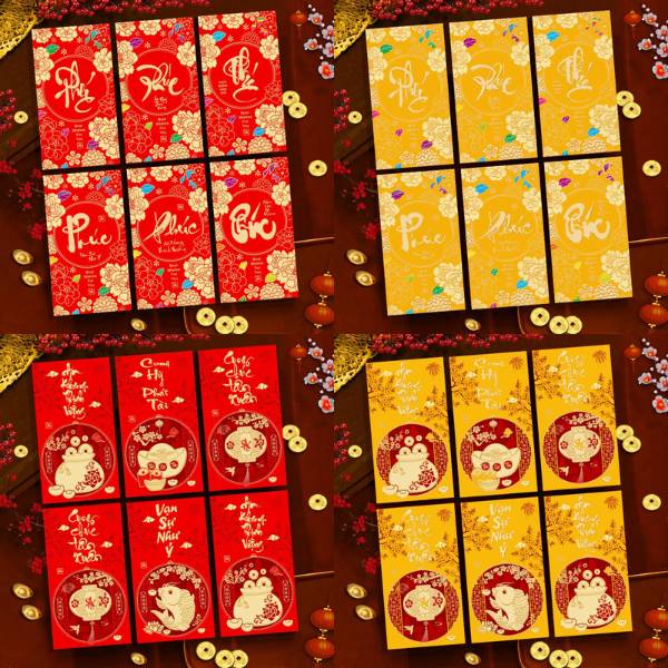 [ Set 100 Xấp ] Lì Xì [ Xấp 6 Cái / Size To ] - 20613