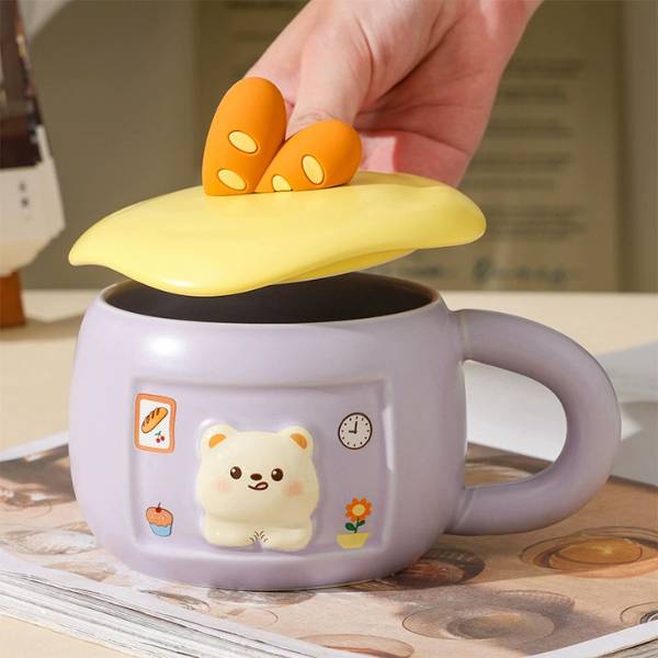 [ Set 2 Cái ] Cốc Sứ + Nắp - 20853