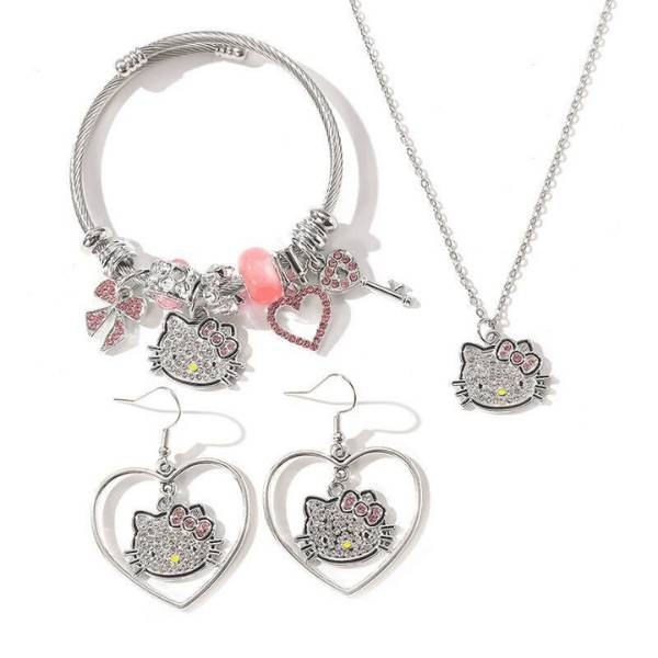 [ Set 2 Bộ 3 Món ] Vòng Tay Hello Kitty [ Điều Chỉnh Size ] - 21328