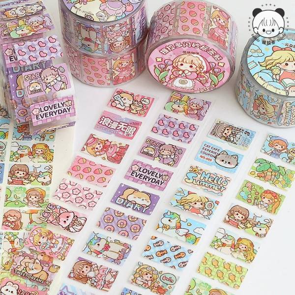 [ Set 12 Cuộn ] Washi Tape Sticker [ 150 Nhãn ] - 21584