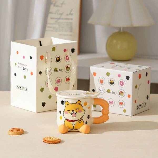 [ Set 2 Cái ] Cốc Sứ + Nắp [ Hộp Quà ] - 21838