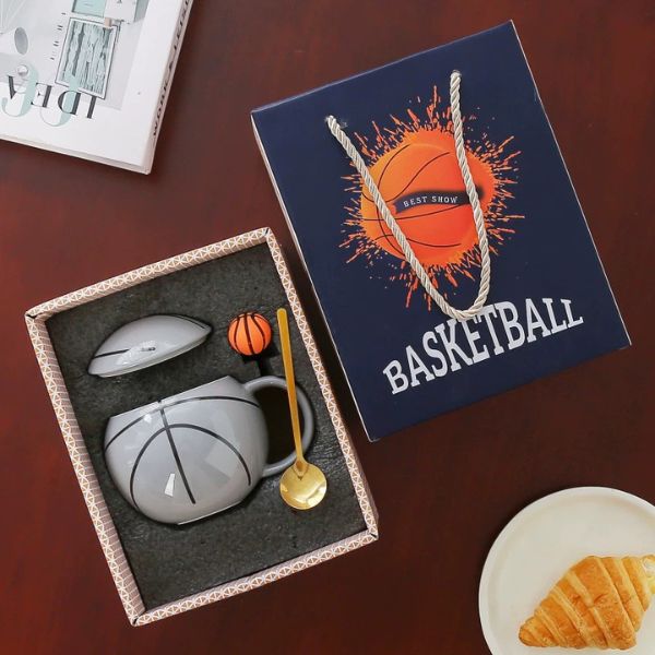 [ Set 2 Bộ ] Ly Cốc Sứ + Nắp + Thìa [ Hộp Đẹp ] - 18106