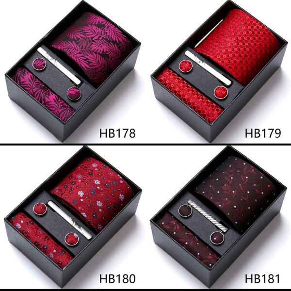 [ Set 2 Bộ Quà Tặng 5 Món ] Cà Vạt 146*75*35mm / Khăn 250*250mm - 18580