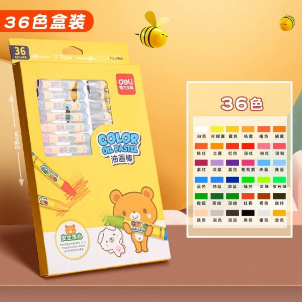 [ Set 5 Hộp ] Bút Màu Sáp DELI Tan Trong Nước Có Thể Giặt Sạch [ 12-18-24-36 Màu ] - 19220