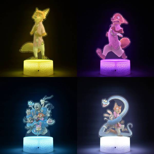 [ Set 2 Cái ] Đèn Ngủ Zootopia [ Kèm Dây Nguồn / Remote / Hộp Màu ] - 19780