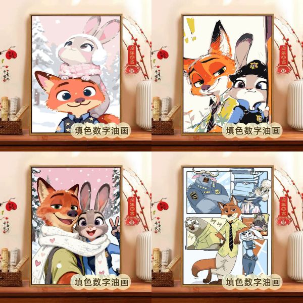 [ Set 10 Cái ] Tranh Số Hoá Zootopia [ Size : 40*50cm ] - 20179