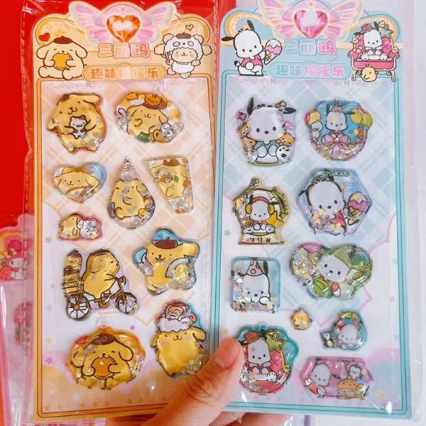 [ Hộp 24 Túi ] Sticker 3D Sanrio [ Có Nước + Kim Tuyến ] - 20312