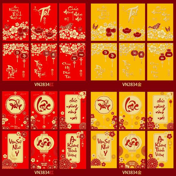 [ Set 100 Xấp ] Lì Xì [ Xấp 6 Cái / Size Nhỏ ] - 20614