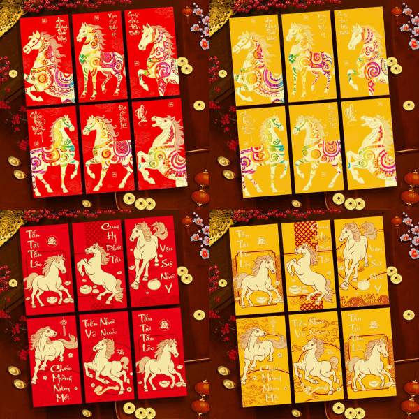 [ Set 100 Xấp ] Lì Xì [ Xấp 6 Cái / Size To ] - 20613