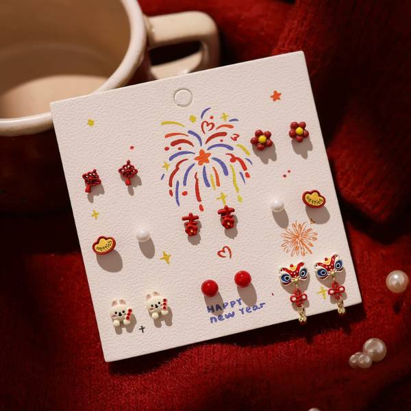 [ Set 5 Vỉ ] Bông Tai [ Hợp Kim ] - 21504