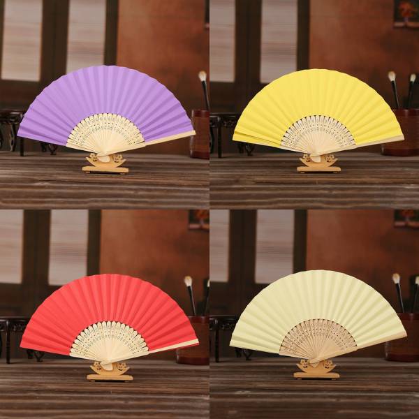 [ Set 10 Cái ] Quạt Xếp Màu Pastel - 21614