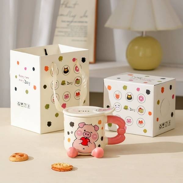 [ Set 2 Cái ] Cốc Sứ + Nắp [ Hộp Quà ] - 21838