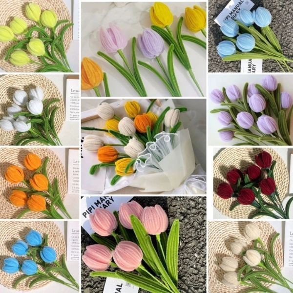 [ Set 20 Nhánh ] Hoa Tulip Kẽm Nhung - 18188