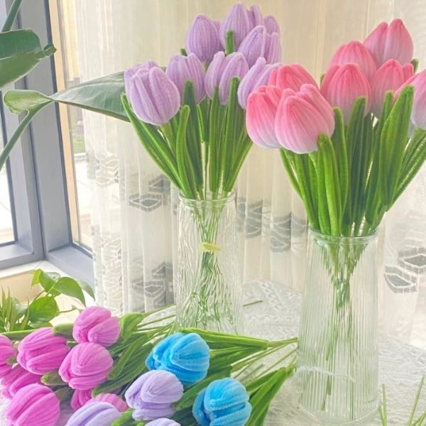 [ Set 20 Nhánh ] Hoa Tulip Kẽm Nhung - 18188