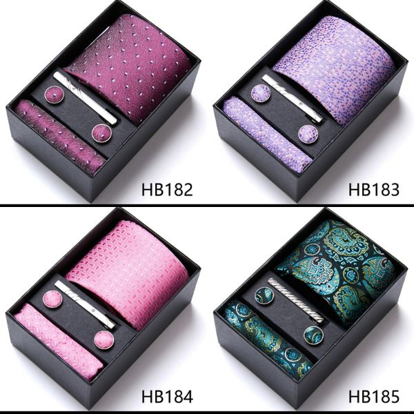 [ Set 2 Bộ Quà Tặng 5 Món ] Cà Vạt 146*75*35mm / Khăn 250*250mm - 18580