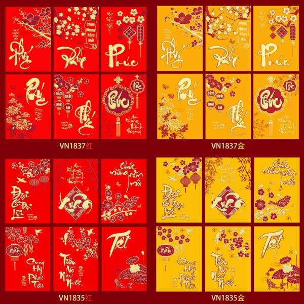 [ Set 100 Xấp ] Lì Xì [ Xấp 6 Cái / Size Nhỏ ] - 20614