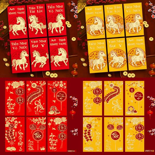 [ Set 100 Xấp ] Lì Xì [ Xấp 6 Cái / Size To ] - 20613