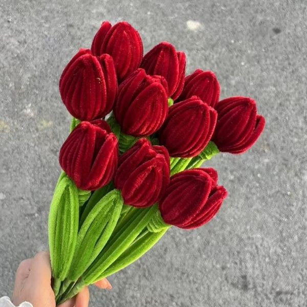 [ Set 20 Nhánh ] Hoa Tulip Kẽm Nhung - 18188