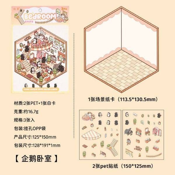 [ Set 50 Túi ] Sticker Trang Trí 3D / Hơn 50 Mẫu [ 13*19cm ] - 18516