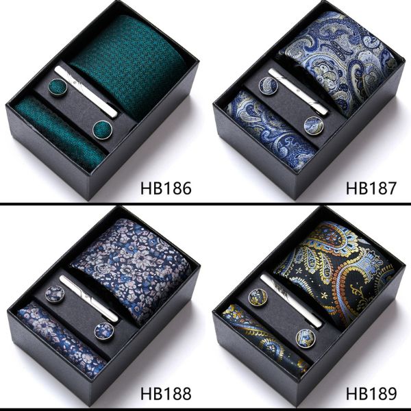 [ Set 2 Bộ Quà Tặng 5 Món ] Cà Vạt 146*75*35mm / Khăn 250*250mm - 18580