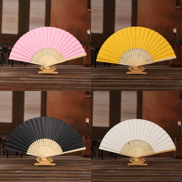 [ Set 10 Cái ] Quạt Xếp Màu Pastel - 21614