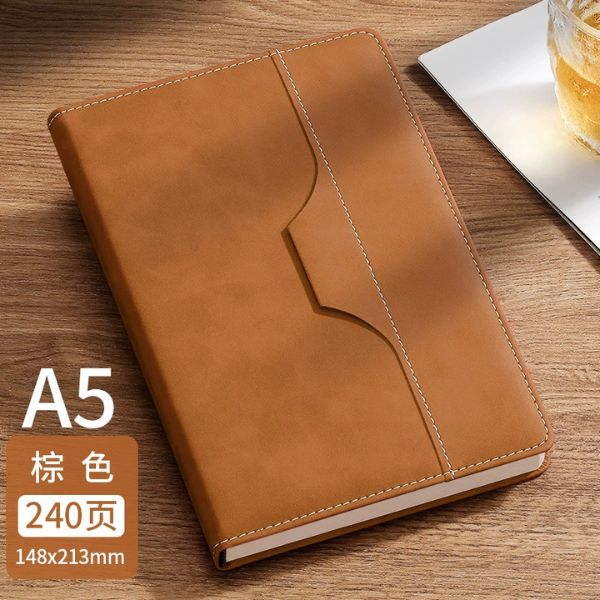 [ Set 2 Quyển ] Sổ Bìa Da Có Ngăn Đựng Bút [ A5 - 240 Trang ] - 18120