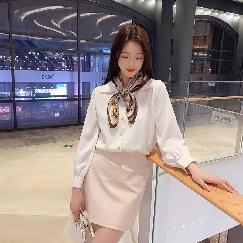 [ Set 10 Cái ] Khăn Lụa Vuông Hàn Quốc [ 70*70cm - Không Hôp ] - 18110