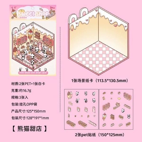 [ Set 50 Túi ] Sticker Trang Trí 3D / Hơn 50 Mẫu [ 13*19cm ] - 18516