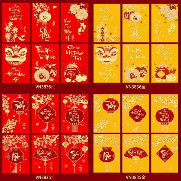 [ Set 100 Xấp ] Lì Xì [ Xấp 6 Cái / Size Nhỏ ] - 20614