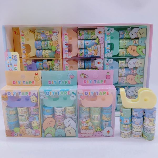 [ Hộp 36 Box ] Washi Tape + Đồ Kéo STITCK [ 1 Box 9 Cuộn ] - 96596