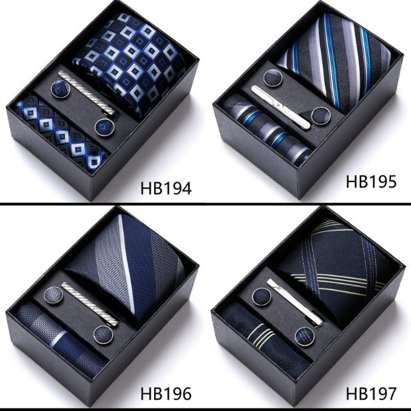 [ Set 2 Bộ Quà Tặng 5 Món ] Cà Vạt 146*75*35mm / Khăn 250*250mm - 18580