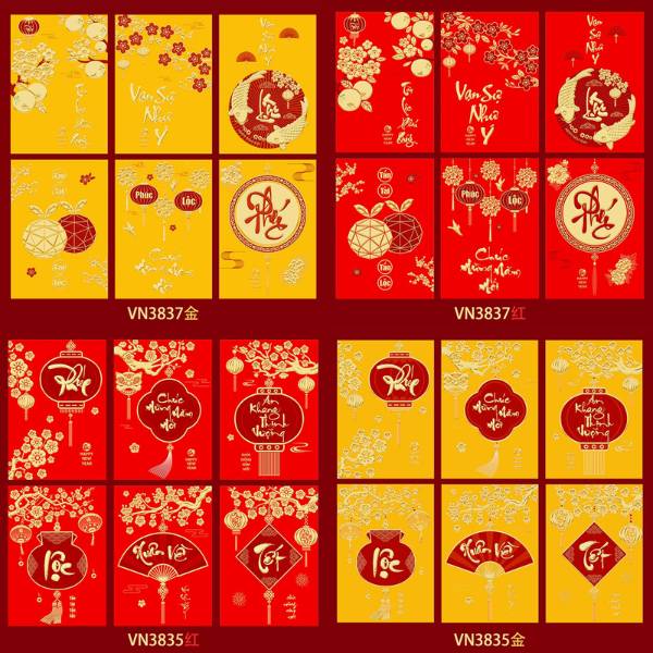 [ Set 100 Xấp ] Lì Xì [ Xấp 6 Cái / Size Nhỏ ] - 20614