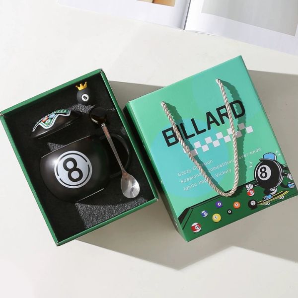 [ Set 2 Bộ ] Ly Cốc Sứ + Nắp + Thìa [ Hộp Đẹp ] - 18103