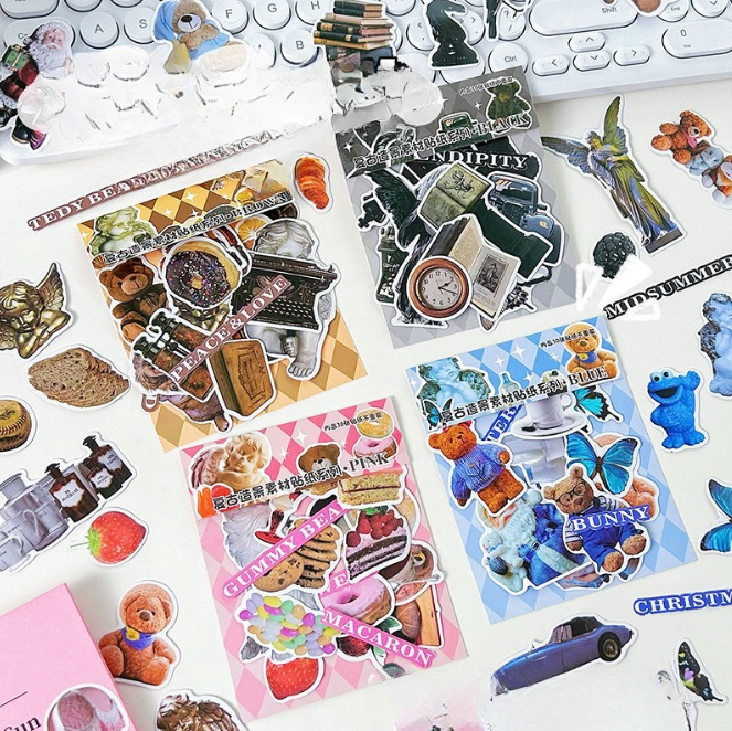 [ Set 10 Túi ] Sticker Vintage | 1 Túi 30 Miếng - 920039