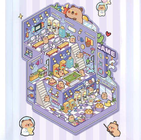 [ Set 5 Bộ ] Sticker Trang Trí 3D Capybara ( Size 3 ) - 920091