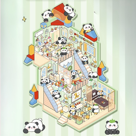 [ Set 5 Bộ ] Sticker Trang Trí 3D Panda Dodo ( Size 3 ) - 920094