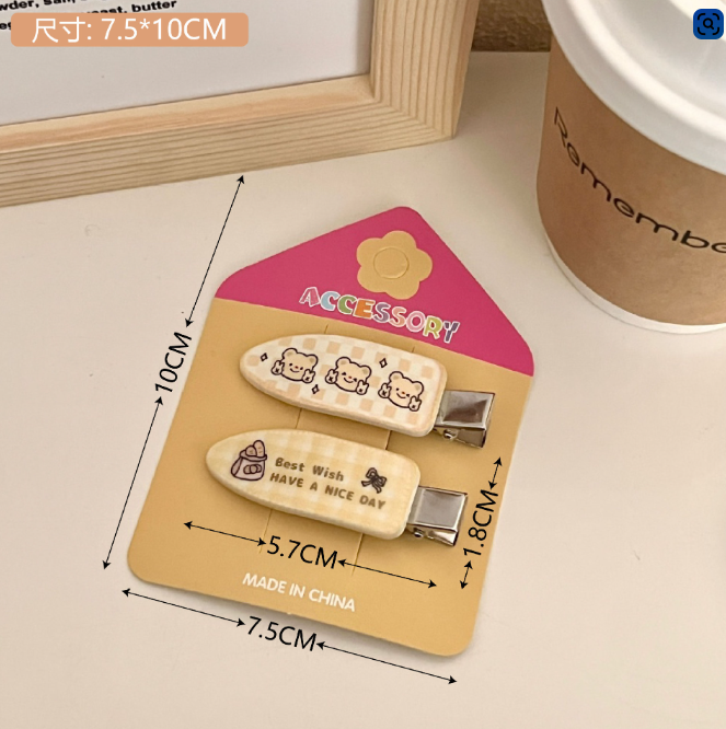 [ Set 12 Vỉ ] Kẹp Tóc Gấu Mật Ong ( 1 Vỉ 2 Cái ) - 920095