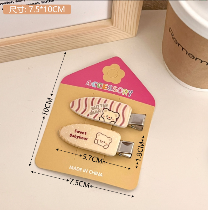 [ Set 12 Vỉ ] Kẹp Tóc Gấu Mật Ong ( 1 Vỉ 2 Cái ) - 920095