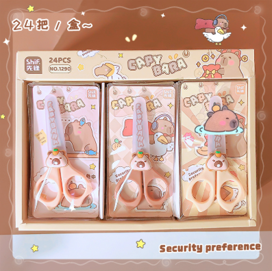 [ Hộp 24 Cái ] Kéo Capybara Đầu Tròn - 920593