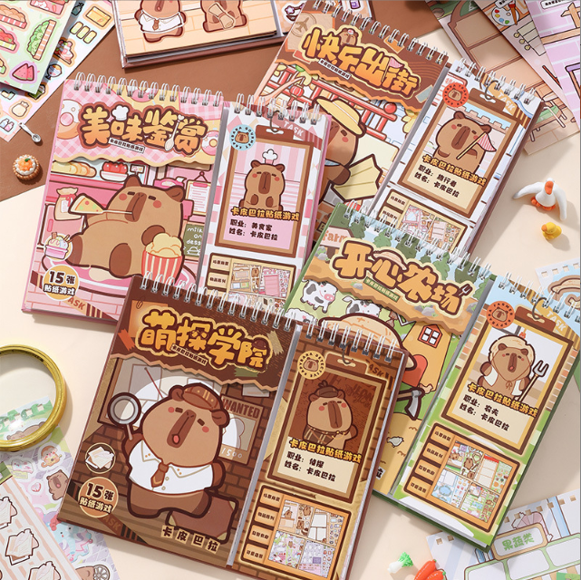 [ Set 5 Quyển ] Sổ Sticker Trang Trí Capybara ( 15 Chủ Đề ) - 920562