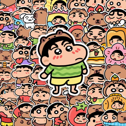 [ Set 10 Túi ] Sticker PVC Cậu Bé Shin ( 1 Túi 60 Miếng ) - 920915