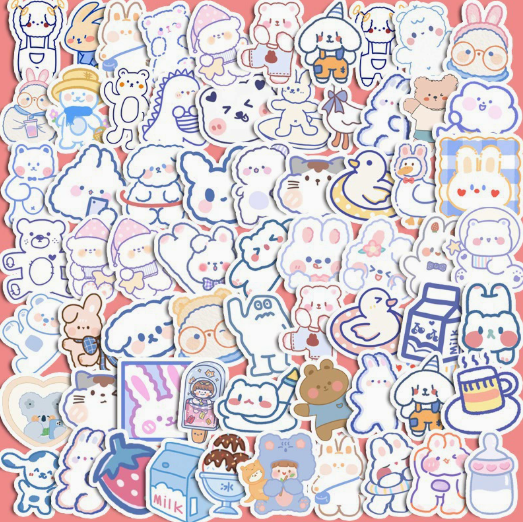 [ Set 10 Túi ] Sticker PVC Cute [ 1 Túi 90 Miếng ] - 920918