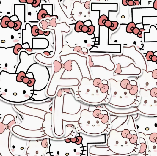 [ Set 10 Túi ] Sticker PVC Hello Kitty ( 1 Túi 50 Miếng ) - 920920