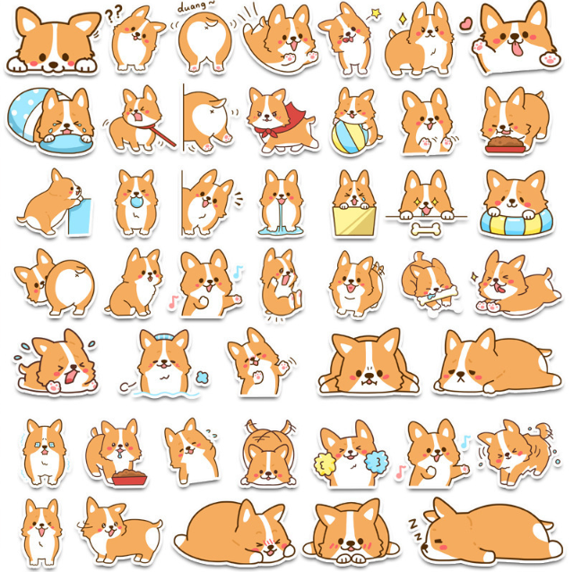 [ Set 10 Túi ] Sticker PVC Mèo Cute ( 1 Túi 50 Miếng ) - 920931