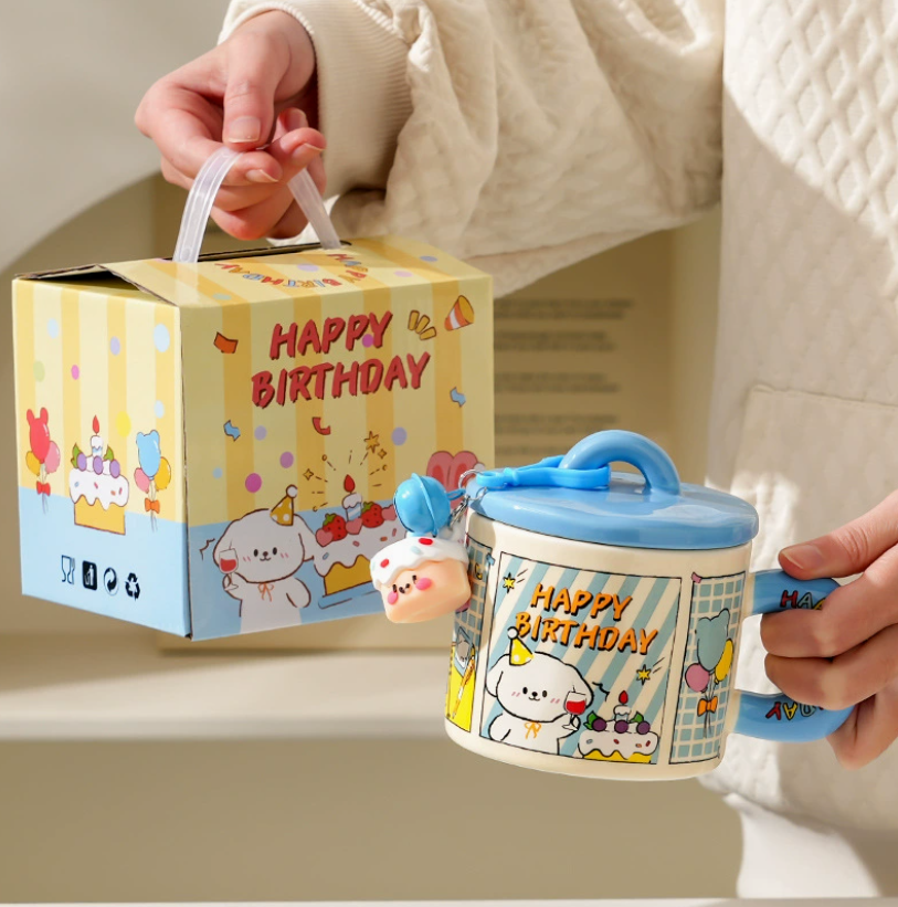 [ Set 2 Cái ] Cốc Nước Cute ( Hộp Màu Đẹp ) - 921114
