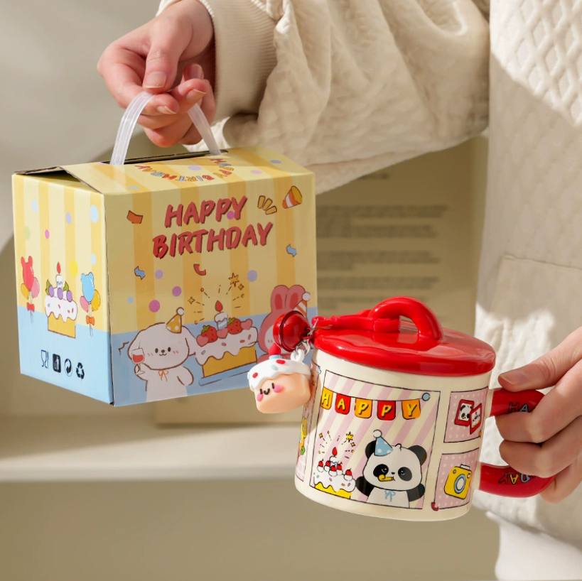 [ Set 2 Cái ] Cốc Nước Cute ( Hộp Màu Đẹp ) - 921114