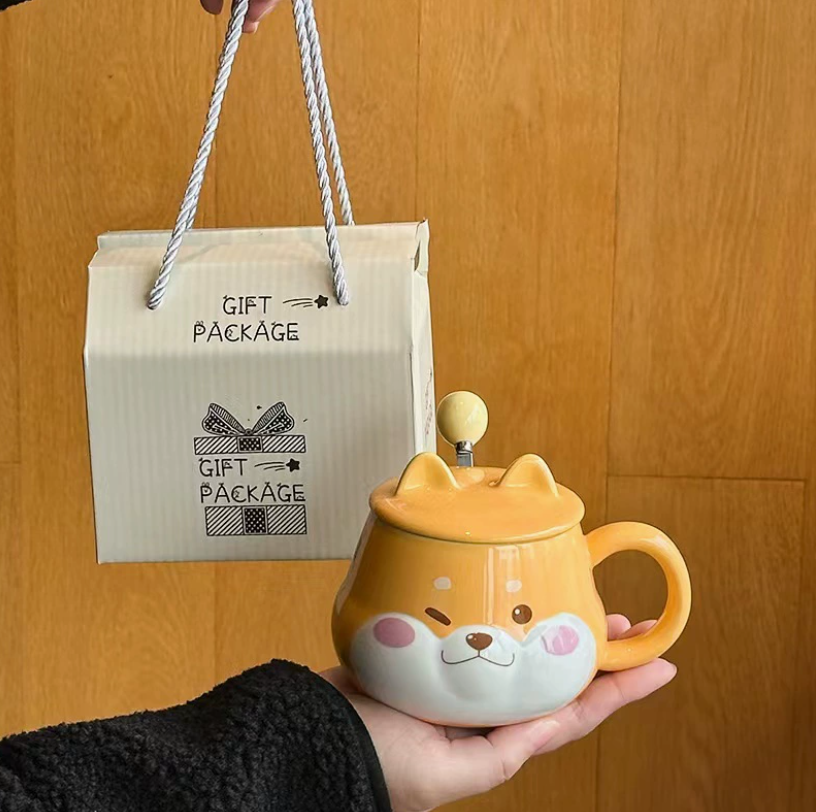 [ Set 2 Cái ] Cốc Nước Cún Cute [ Hộp Đẹp ] - 921168